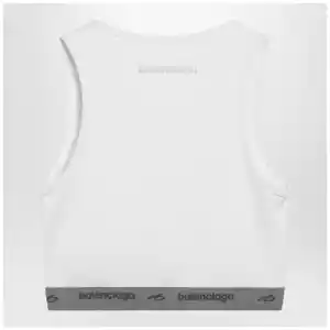 Balenciaga White Techwear bra top in technical fabric
