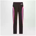 Balenciaga Techwear leggings in khaki/neon pink technical fabric
