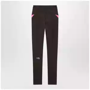 Balenciaga Techwear leggings in khaki/neon pink technical fabric