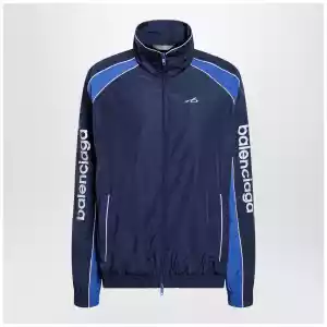 Balenciaga Navy blue Techwear zip-up jacket in cotton blend