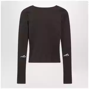Balenciaga Techwear top in khaki/neon pink technical fabric