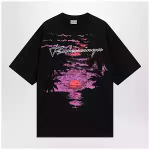 Balenciaga Dream T-shirt in black cotton jersey