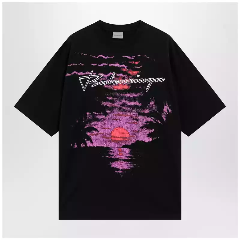 Balenciaga Dream T-shirt in black cotton jersey