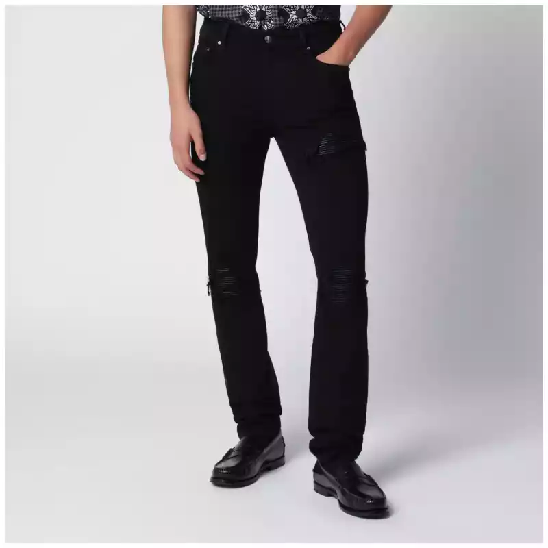 AMIRI Ripped skinny cotton jeans in black