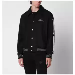 AMIRI Black wool blend jacket with logo