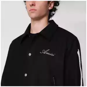 AMIRI Black wool blend jacket with logo