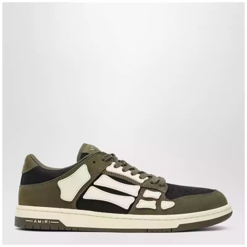 AMIRI Skel Top Low sneakers in black/army green/white