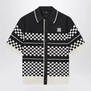AMIRI Checkered mesh sweater with logo embroidery