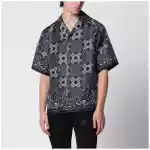AMIRI MA Check Camp checked silk camp shirt in black