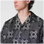 AMIRI MA Check Camp checked silk camp shirt in black