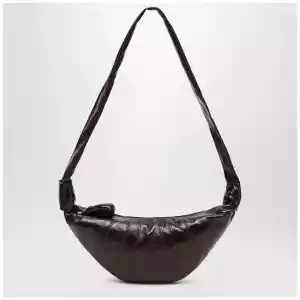 LEMAIRE Small Croissant bag in brown coated cotton