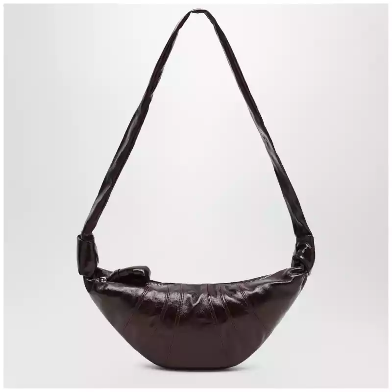 LEMAIRE Small Croissant bag in brown coated cotton