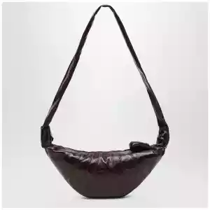 LEMAIRE Small Croissant bag in brown coated cotton