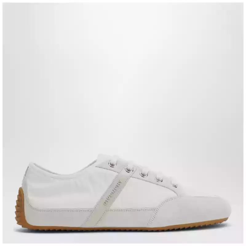 Givenchy White Silm Sneakers in nylon and suede