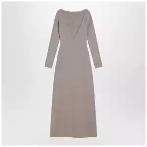 Max Mara Pianoforte Beige dress in viscose and lurex yarn