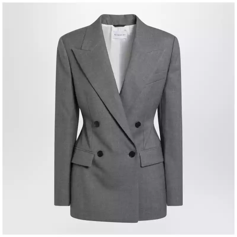 Givenchy Grey double-breasted wool jacket