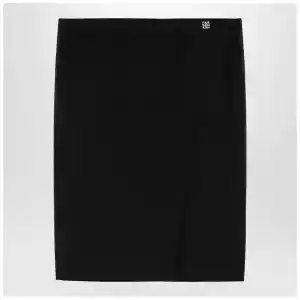 Givenchy Black wool skirt with metal button 4G