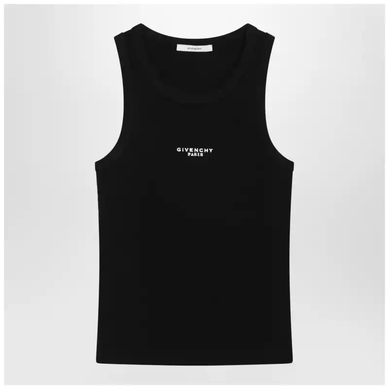 Givenchy Black slim-cut tank top with logo