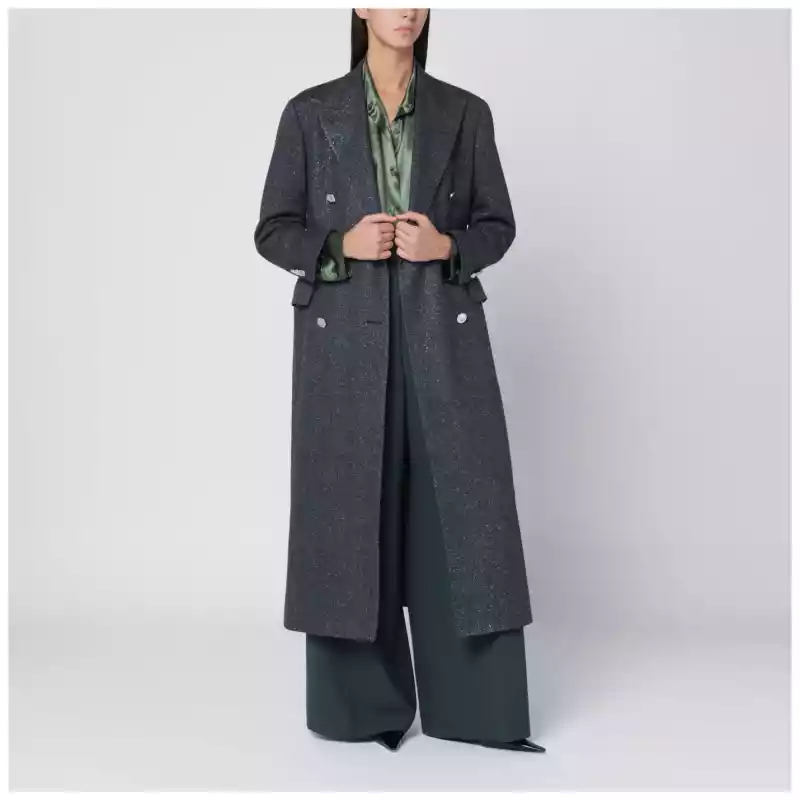 Tagliatore Black houndstooth double-breasted coat