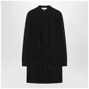 Chloé Black ruffled dress in silk blend