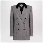 Chloé Black/white checkered wool double-breasted blazer