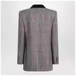 Chloé Black/white checkered wool double-breasted blazer