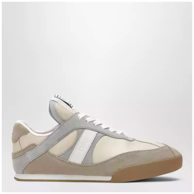 Chloé Kick sneakers in leather and suede in dove grey