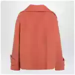 Chloé Cedar pink double-breasted short wool coat