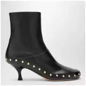 Chloé Junie hammered leather ankle boots in black