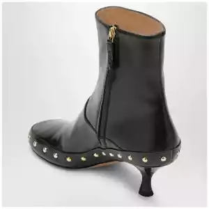Chloé Junie hammered leather ankle boots in black