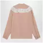 Chloé Biscuit pink silk and lace shirt
