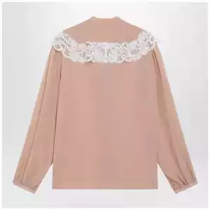 Chloé Biscuit pink silk and lace shirt