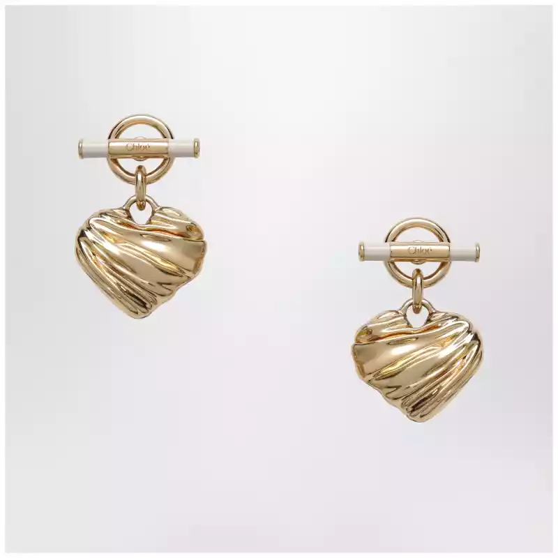 Chloé Gold/Ivory heart earrings