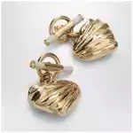 Chloé Gold/Ivory heart earrings