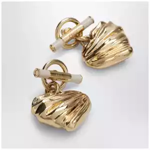 Chloé Gold/Ivory heart earrings