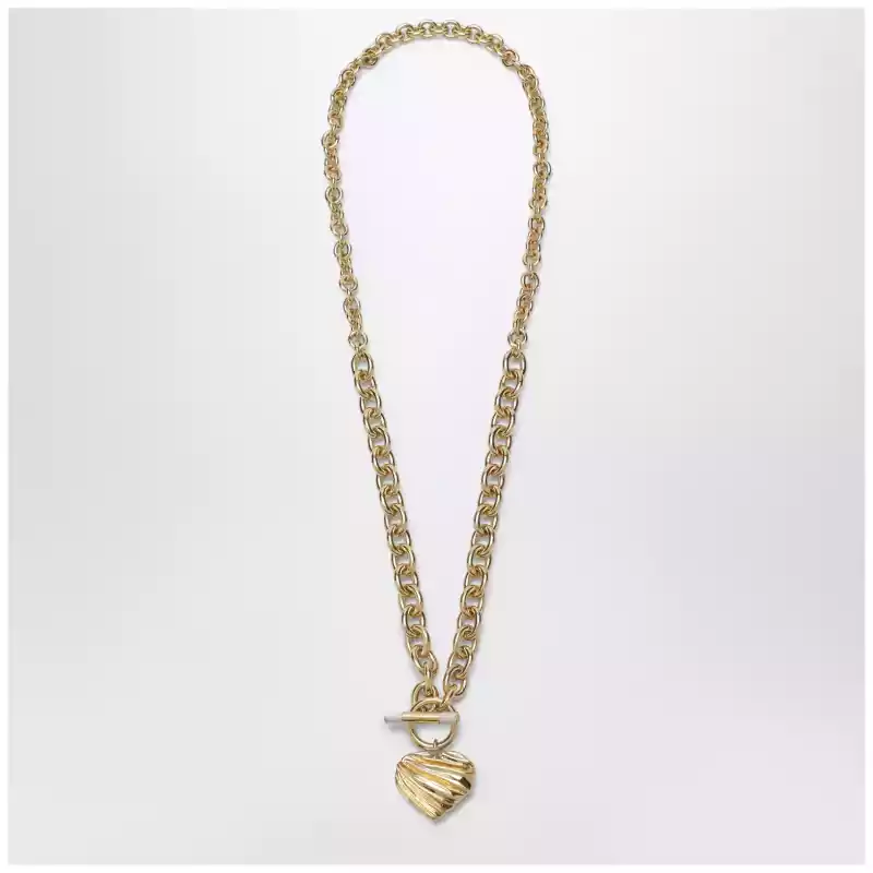 Chloé Gold/Ivory heart chain necklace