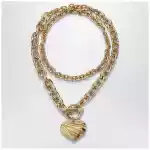 Chloé Gold/Ivory heart chain necklace