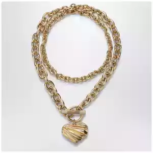 Chloé Gold/Ivory heart chain necklace