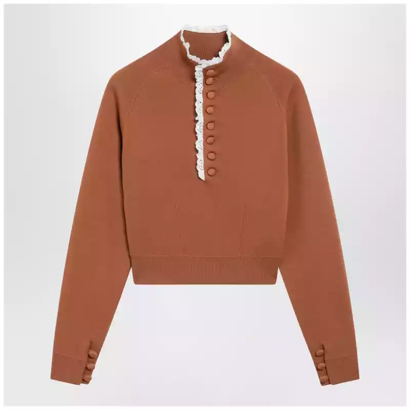 Chloé Cognac-colored wool sweater