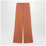 Chloé Burnt brown flared wool trousers