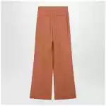 Chloé Burnt brown flared wool trousers