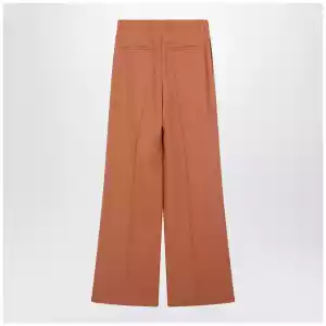 Chloé Burnt brown flared wool trousers
