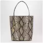 Large Chloé Spin tote bag in python-effect leather