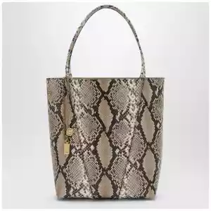 Large Chloé Spin tote bag in python-effect leather
