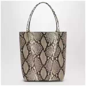 Large Chloé Spin tote bag in python-effect leather