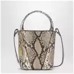 Small Chloé Spin tote bag in python-effect leather