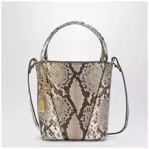 Small Chloé Spin tote bag in python-effect leather