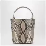 Small Chloé Spin tote bag in python-effect leather