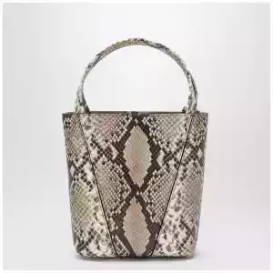 Small Chloé Spin tote bag in python-effect leather