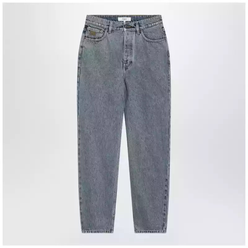 Chloé Light indigo high-waisted tapered jeans